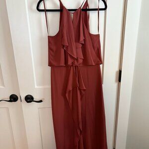 BCBGMAXAZRIA - Size S - Flowy Ochre Floor Length Dress